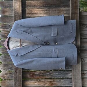 Mens Gray Wool Dress Blazer, Stafford, 42S